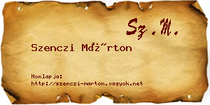 Szenczi Márton névjegykártya